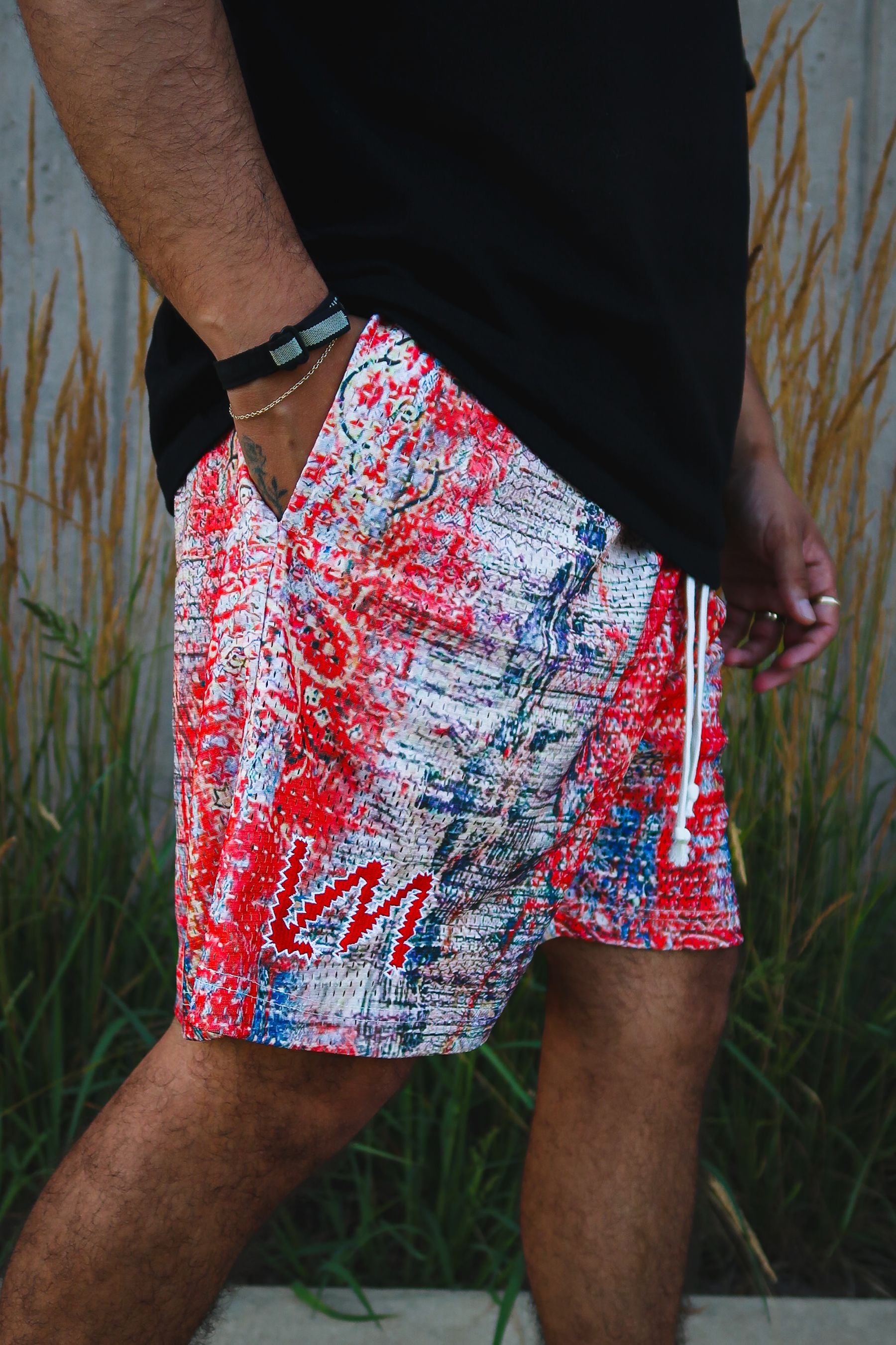 Red Paisley Shorts